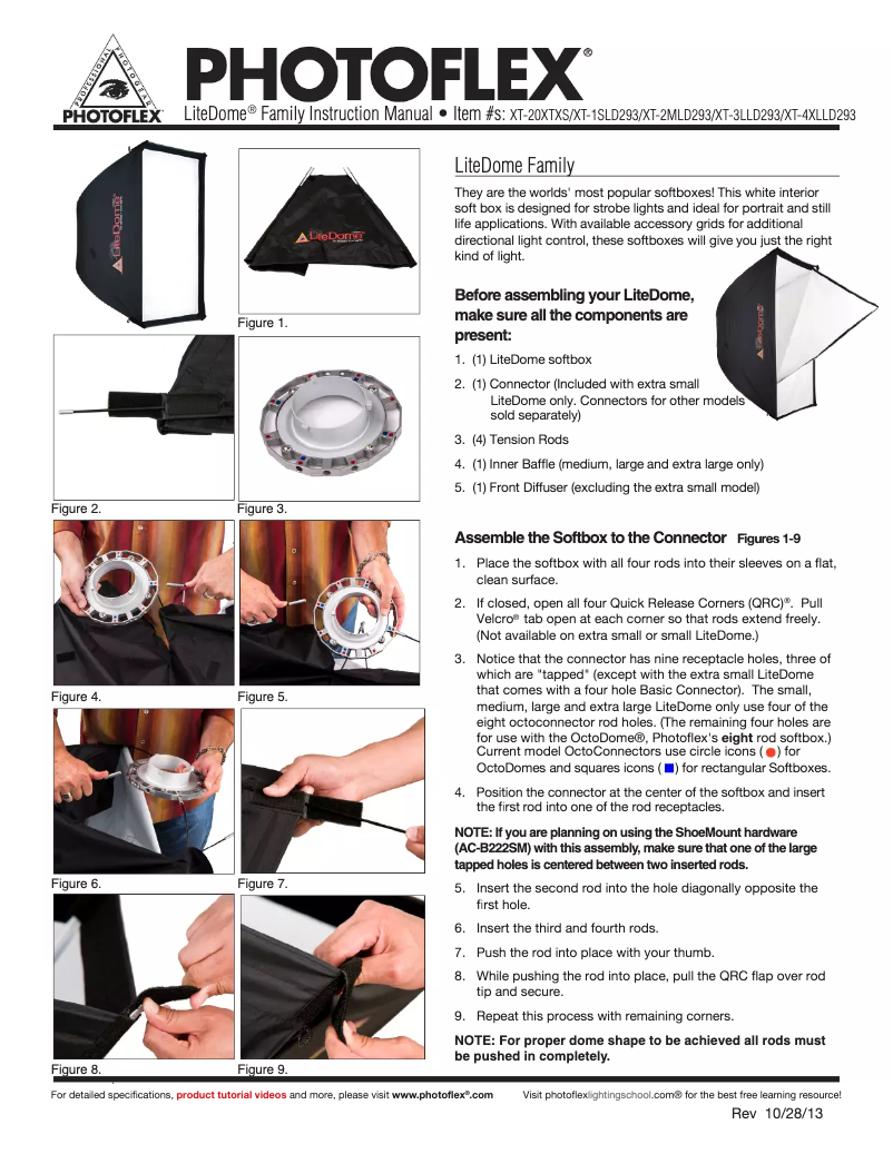 Page 1 of the manual User Manual Photoflex LiteDome