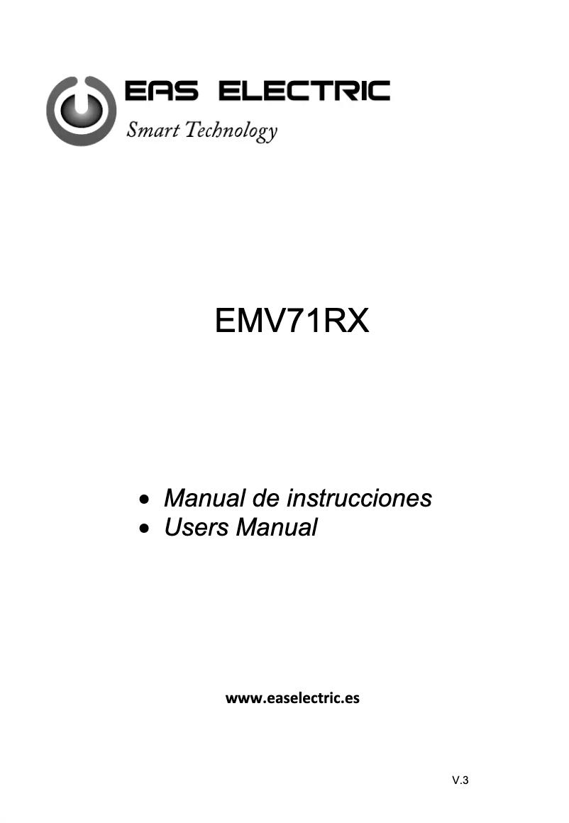 Page 1 de la notice Manuel utilisateur EAS Electric EMV71RX
