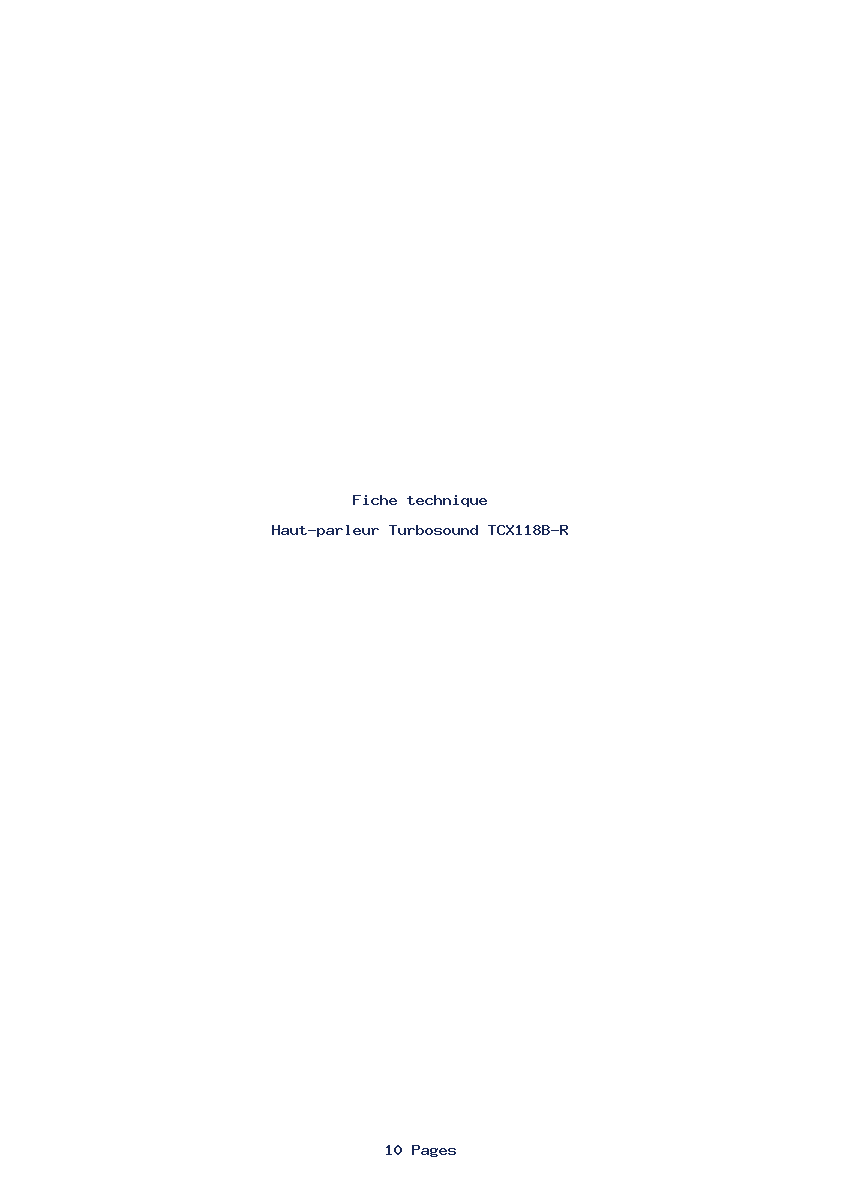 Page 1 de la notice Fiche technique Turbosound TCX118B-R