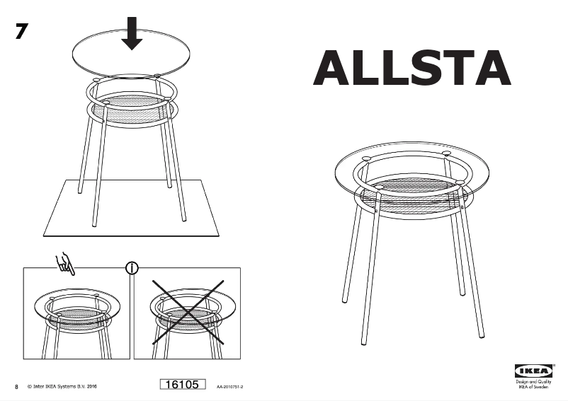 Page 1 de la notice Manuel utilisateur Ikea ALLSTA 203.130.38