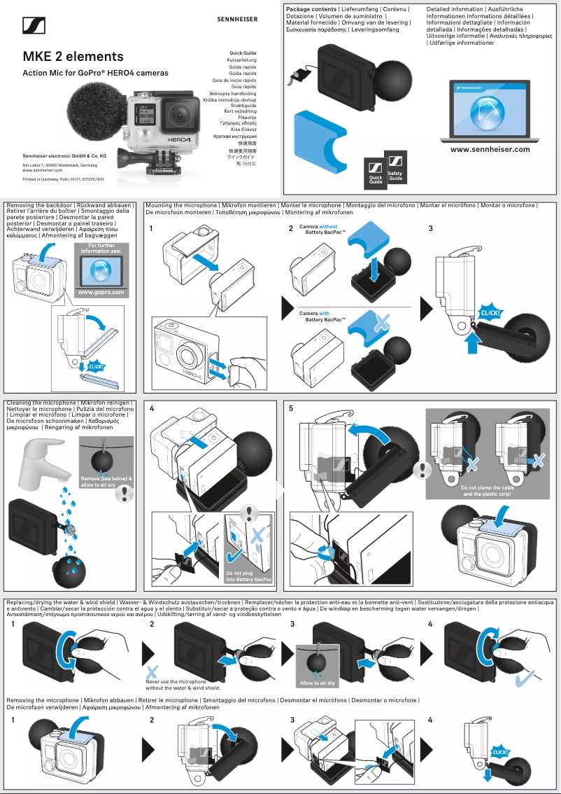 Page 1 de la notice Manuel utilisateur Sennheiser MKE 2 elements