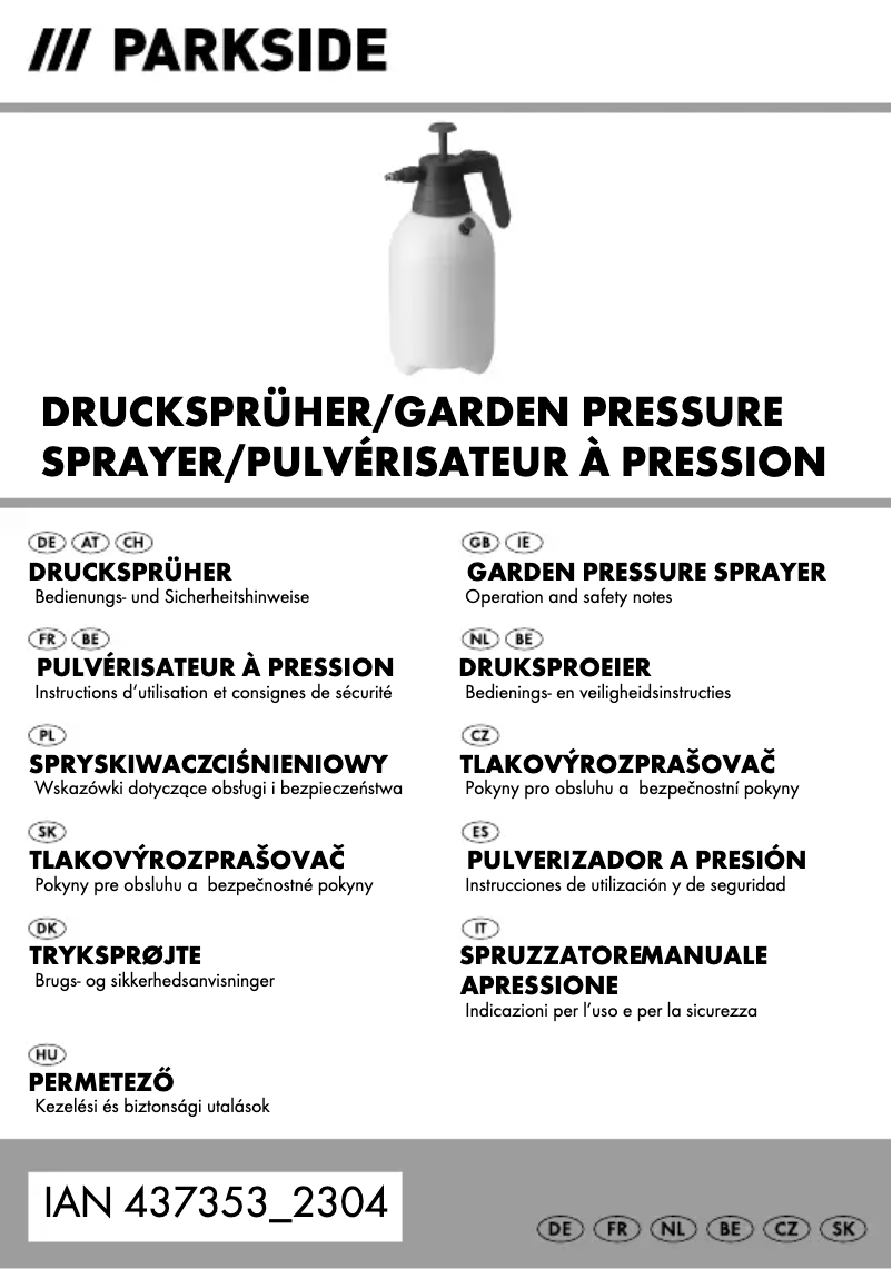Page 1 de la notice Manuel utilisateur Parkside WU9934450-8