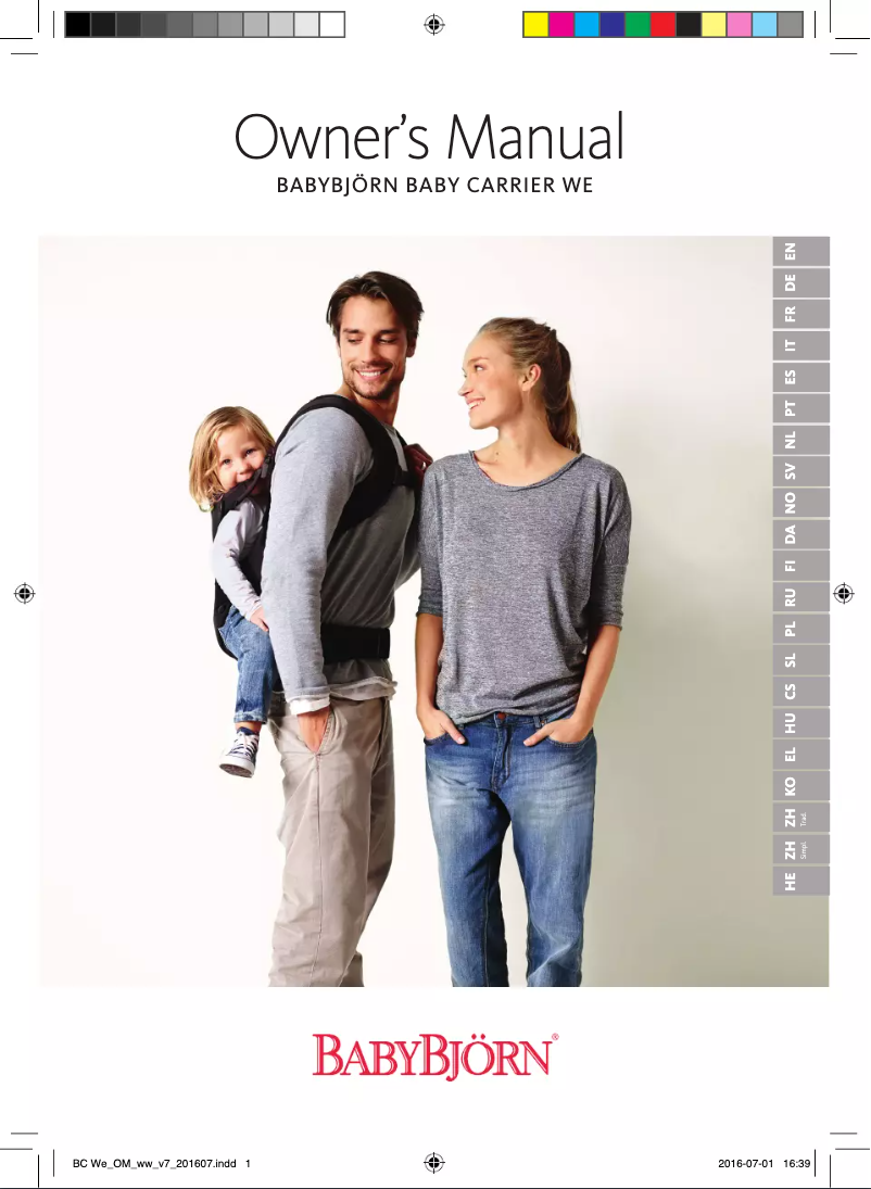 Page 1 de la notice Manuel utilisateur BabyBjörn Baby Carrier One Air