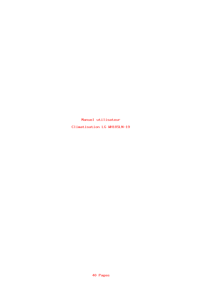 Page 1 de la notice Manuel utilisateur LG WH18SLN-19