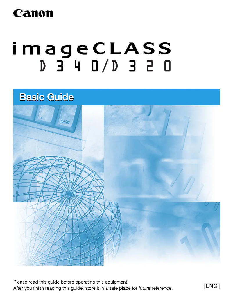 Page 1 de la notice Manuel utilisateur Canon PC D340