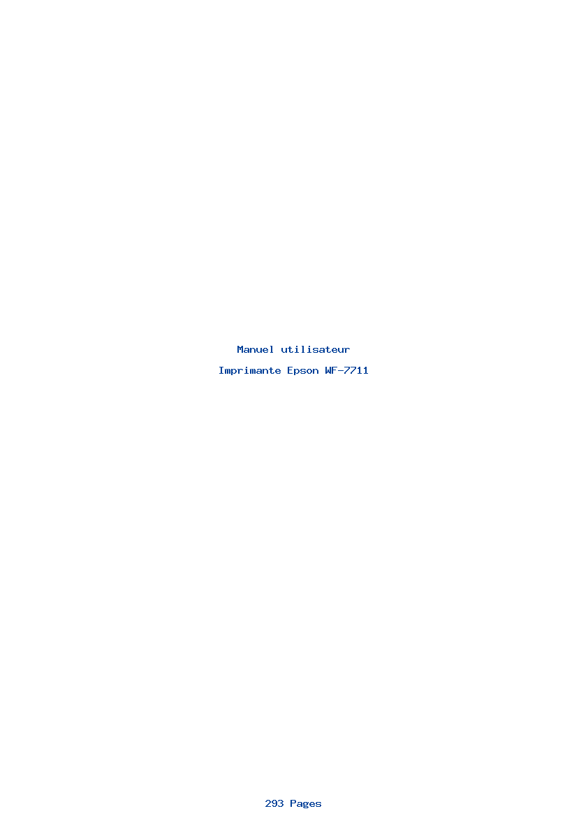 Page 1 de la notice Manuel utilisateur Epson WF-7711