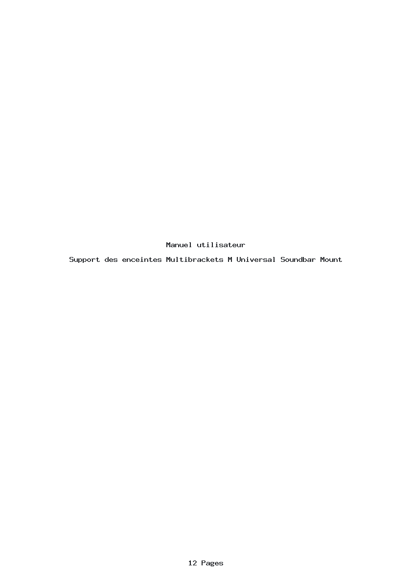 Page 1 de la notice Manuel utilisateur Multibrackets M Universal Soundbar Mount