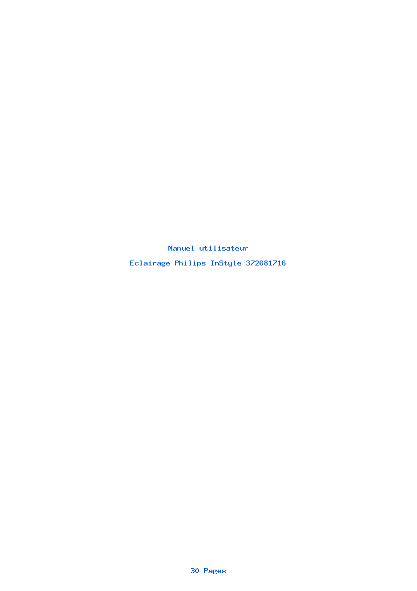 Page 1 de la notice Manuel utilisateur Philips InStyle 372681716