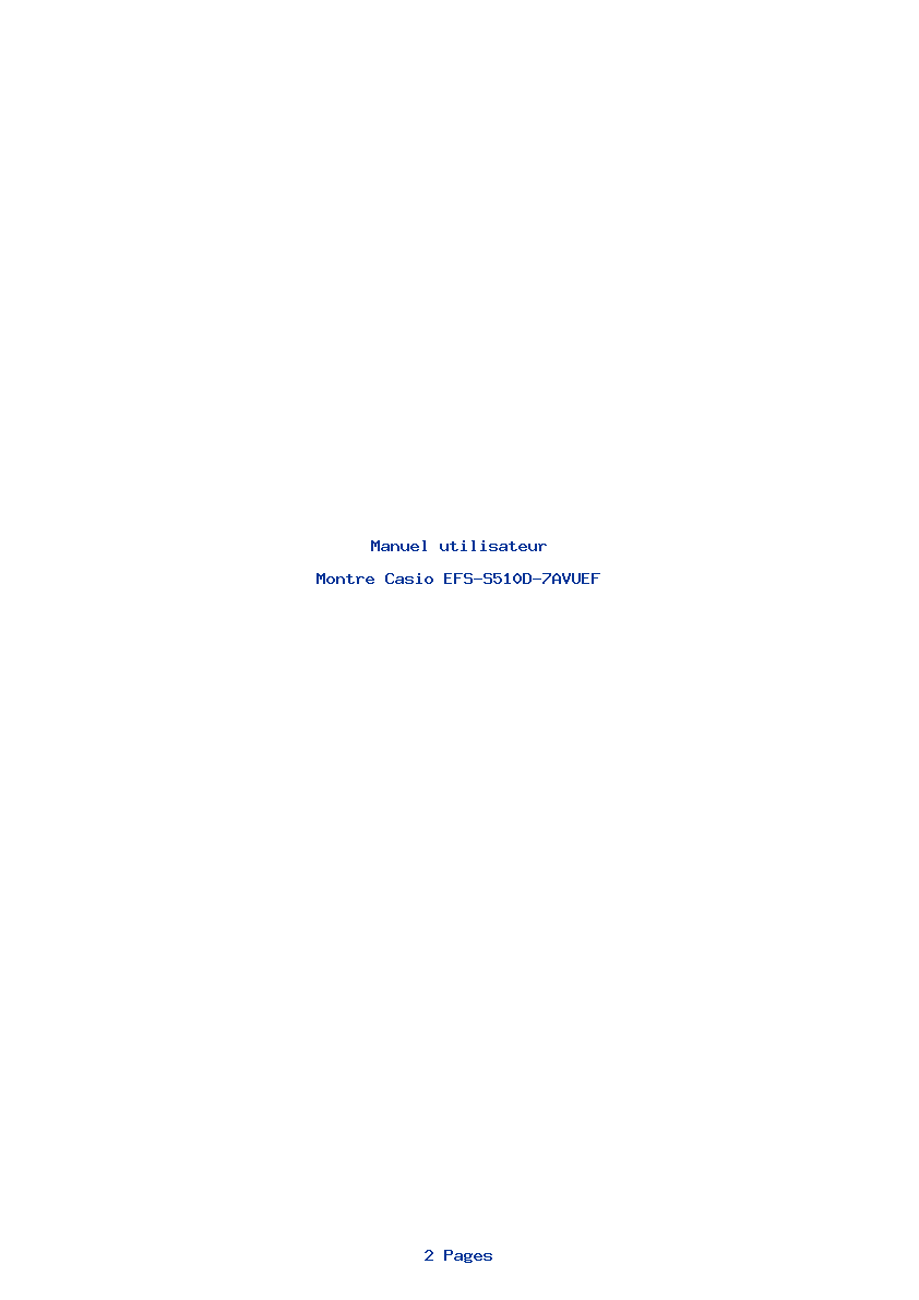 Page 1 de la notice Manuel utilisateur Casio EFS-S510D-7AVUEF