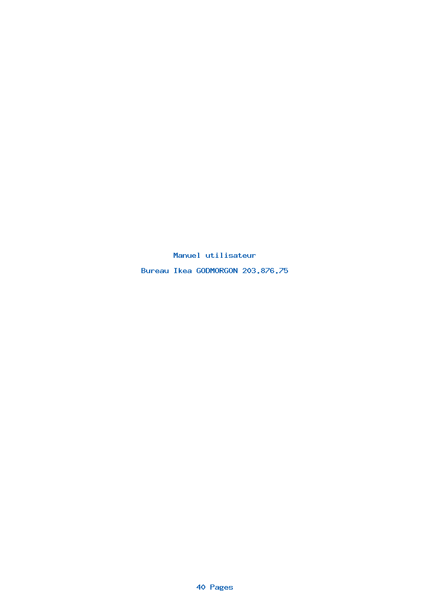 Page 1 de la notice Manuel utilisateur Ikea GODMORGON 203.876.75