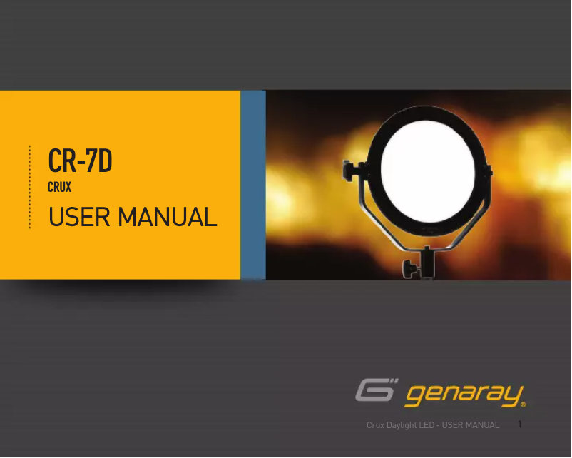 Page 1 de la notice Manuel utilisateur Genaray Crux 7