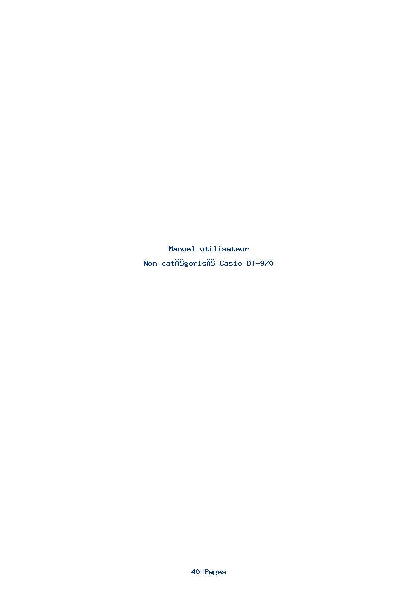 Page 1 de la notice Manuel utilisateur Casio DT-970