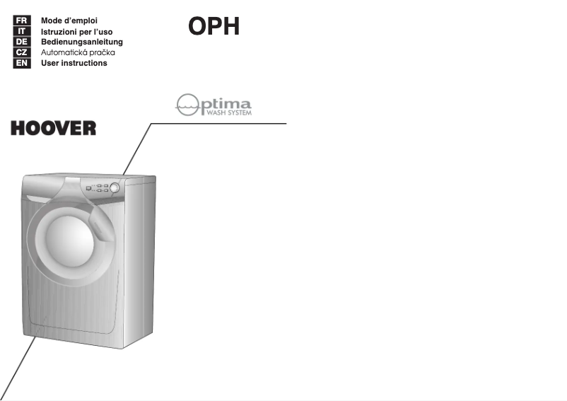 Page 1 de la notice Manuel utilisateur Hoover OPH614-80