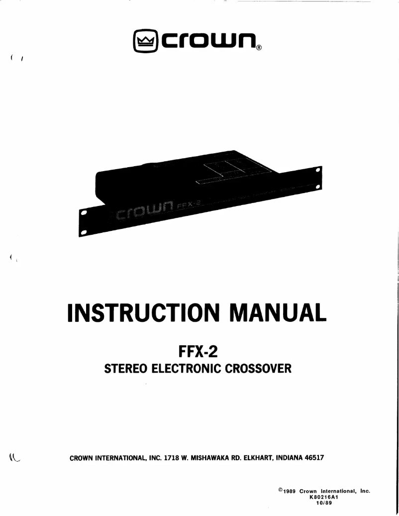Página 1 del manual Manual de usuario Crown FFX-2