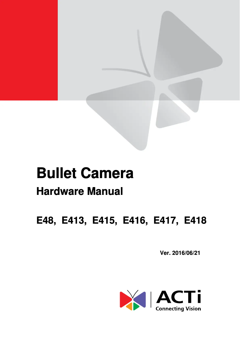 Page 1 de la notice Manuel utilisateur ACTi E417