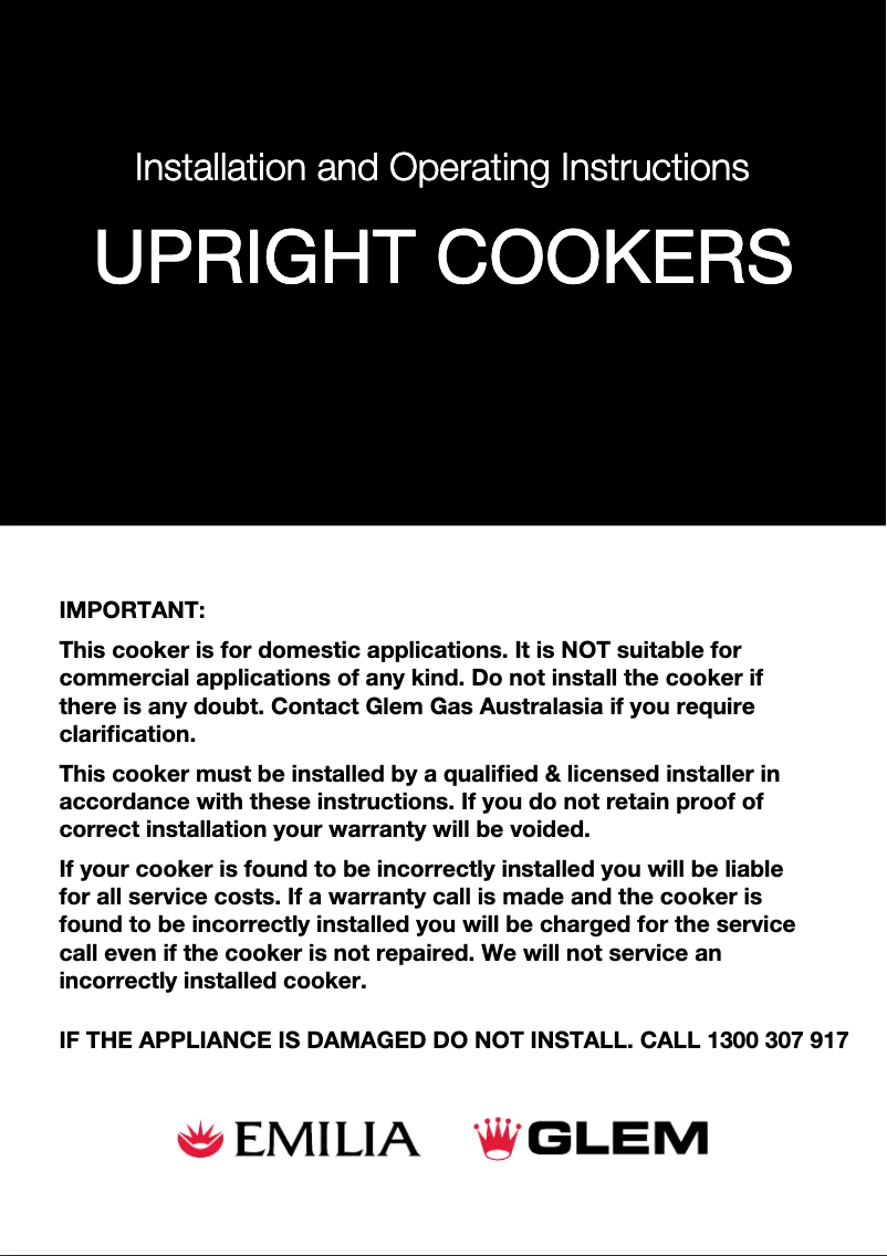 Page 1 de la notice Instructions / montage Glem Gas ML96GGESI3