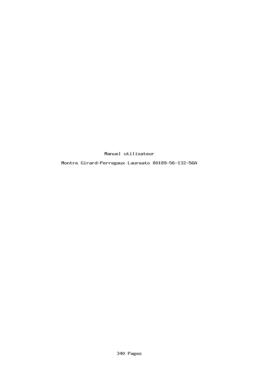 Page 1 de la notice Manuel utilisateur Girard-Perregaux Laureato 80189-56-132-56A