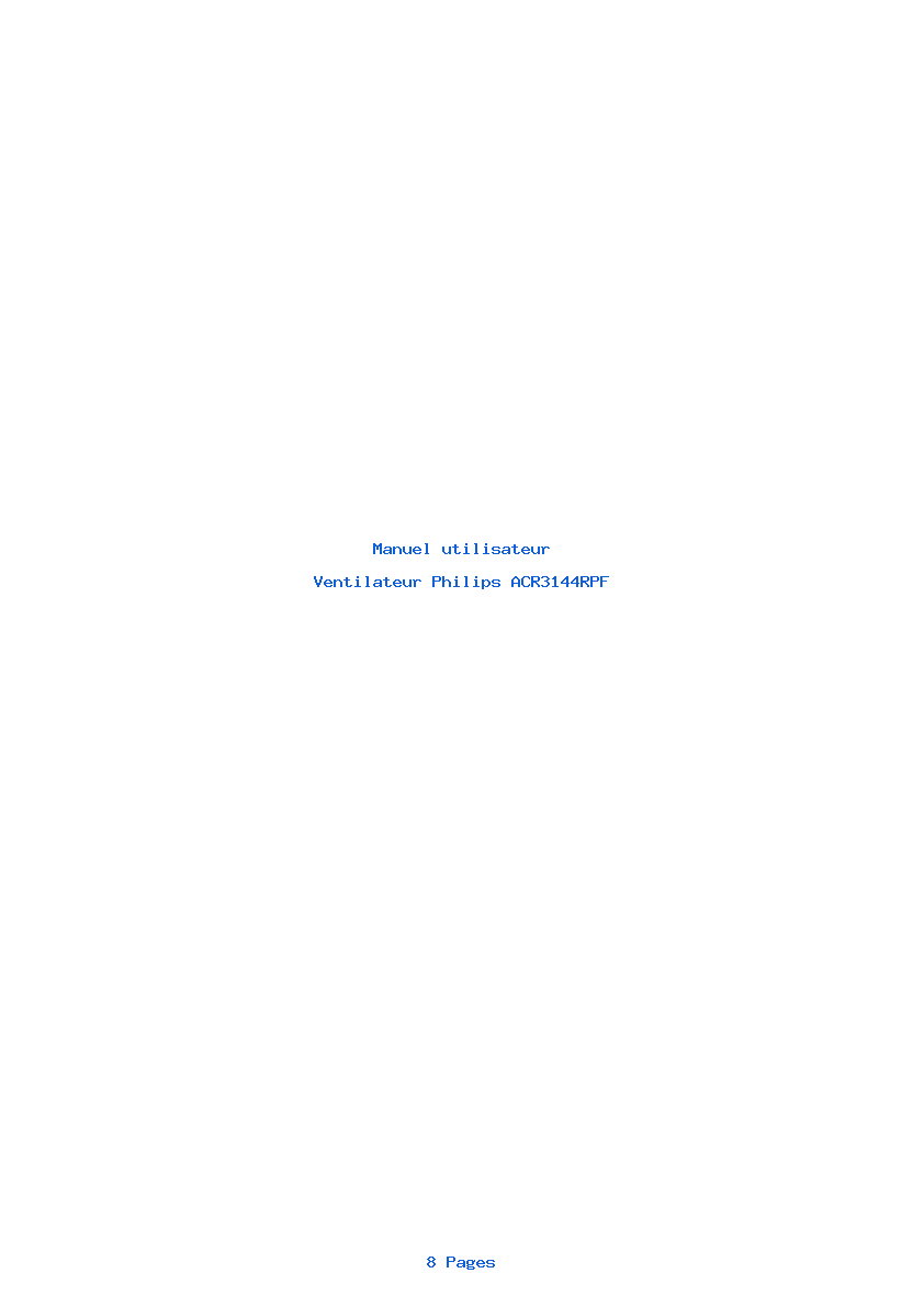 Page 1 de la notice Manuel utilisateur Philips ACR3144RPF