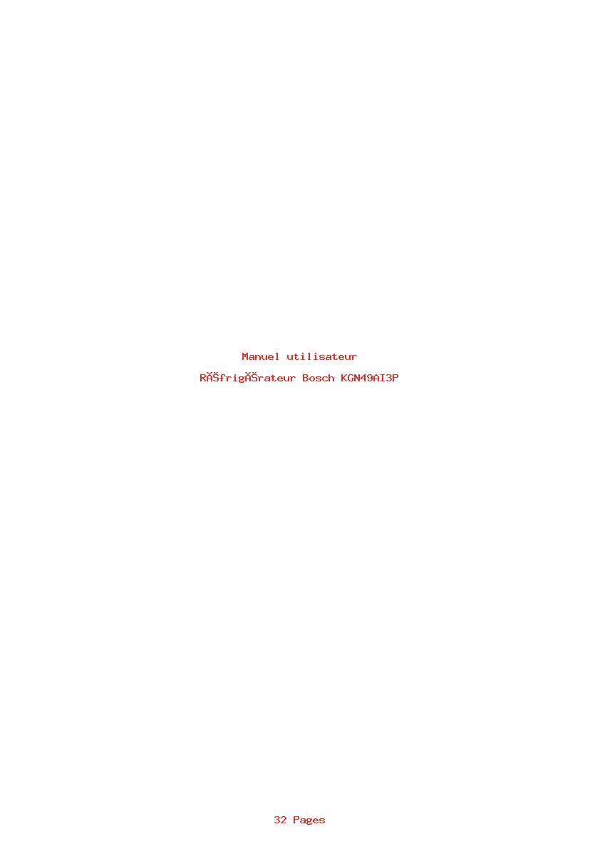 Page 1 de la notice Manuel utilisateur Bosch KGN49AI3P