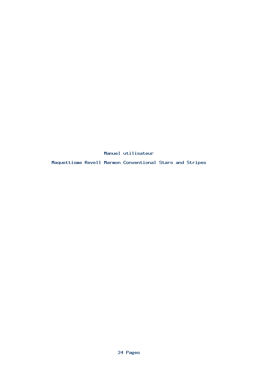 Page 1 de la notice Manuel utilisateur Revell Marmon Conventional Stars and Stripes