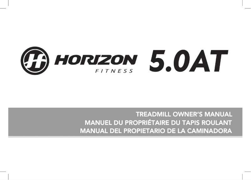 Page 1 de la notice Manuel utilisateur Horizon Fitness 5.0AT