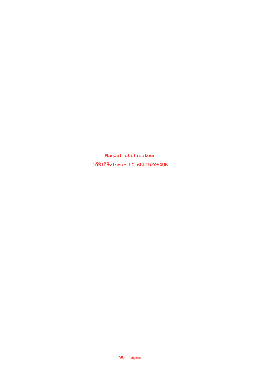 Page 1 de la notice Manuel utilisateur LG 65UT570H0UB