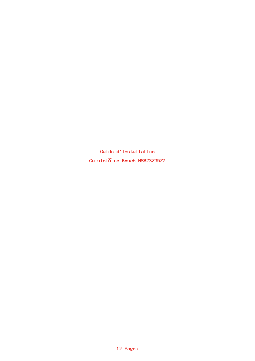 Page 1 de la notice Guide d'installation Bosch HSB737357Z