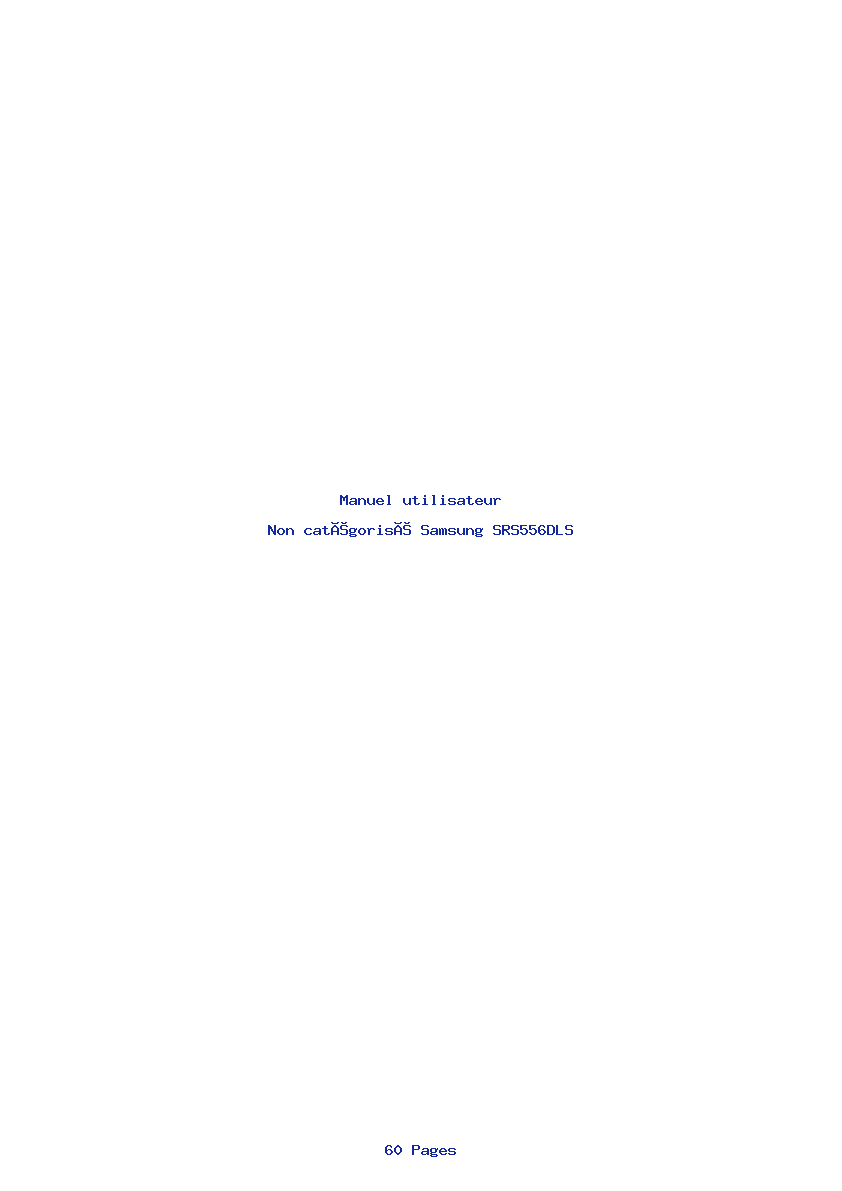 Page 1 de la notice Manuel utilisateur Samsung SRS556DLS