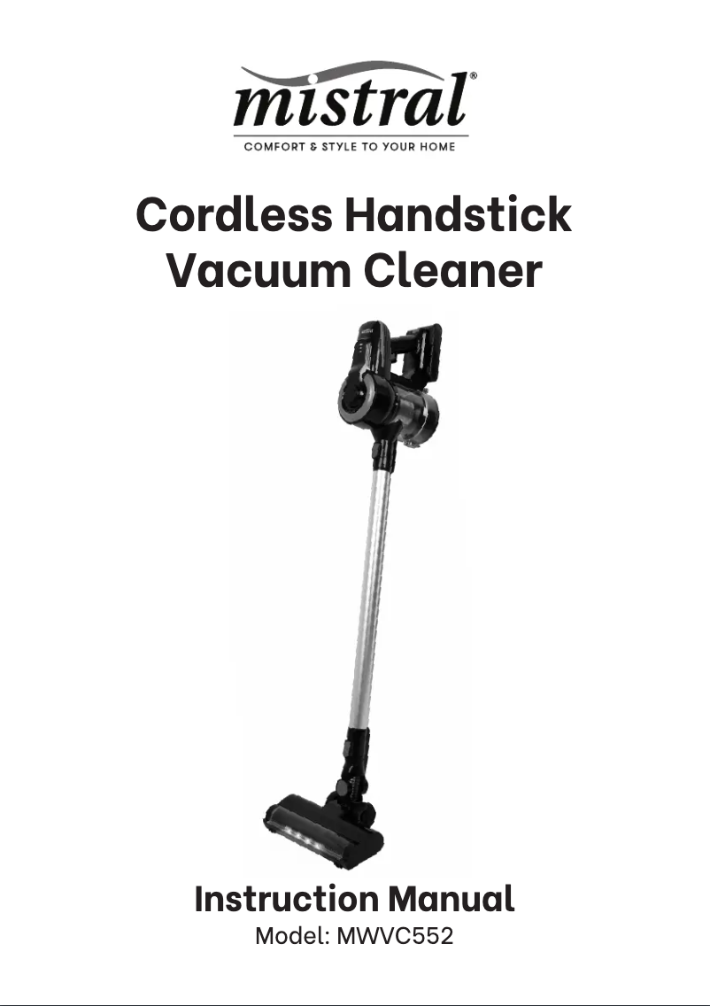 Página 1 del manual Manual de usuario Mistral MWVC552