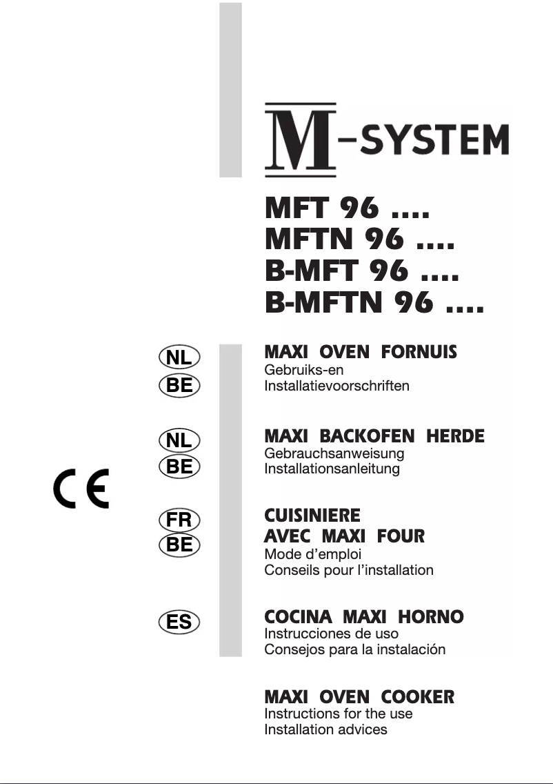 Page 1 de la notice Manuel utilisateur M-System B-MFTN-96