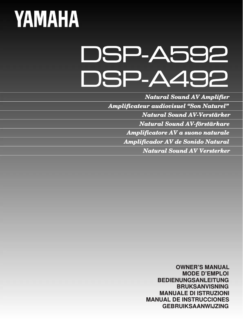 Page 1 of the manual User Manual Yamaha DSP-A592