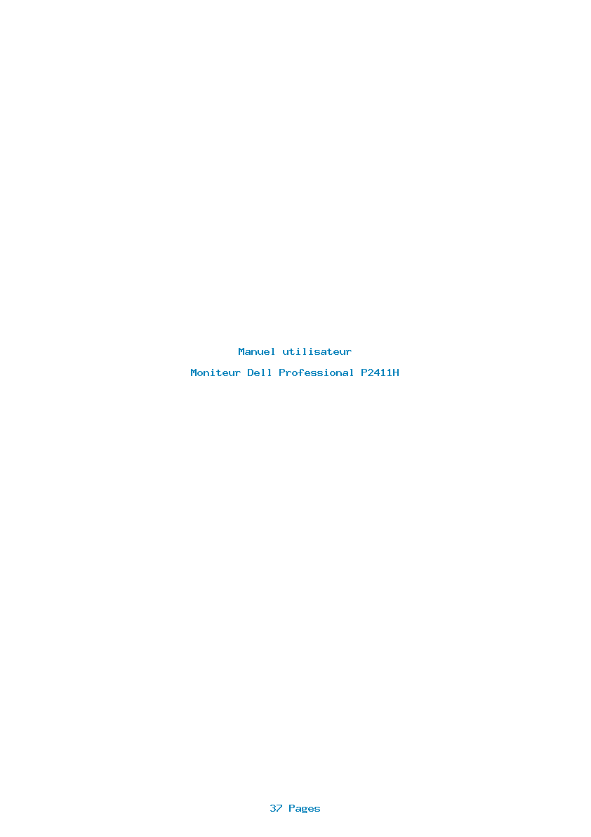 Page 1 de la notice Manuel utilisateur Dell Professional P2411H