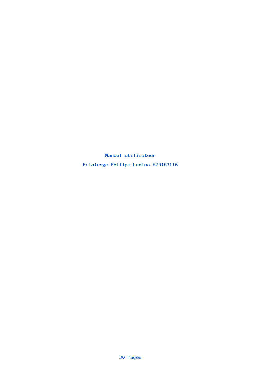 Page 1 de la notice Manuel utilisateur Philips Ledino 579153116