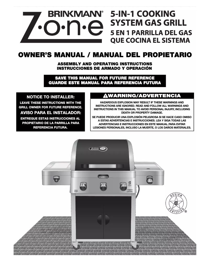 Page 1 de la notice Manuel d'utilisation et d'entretien Brinkmann 810-2390-SB