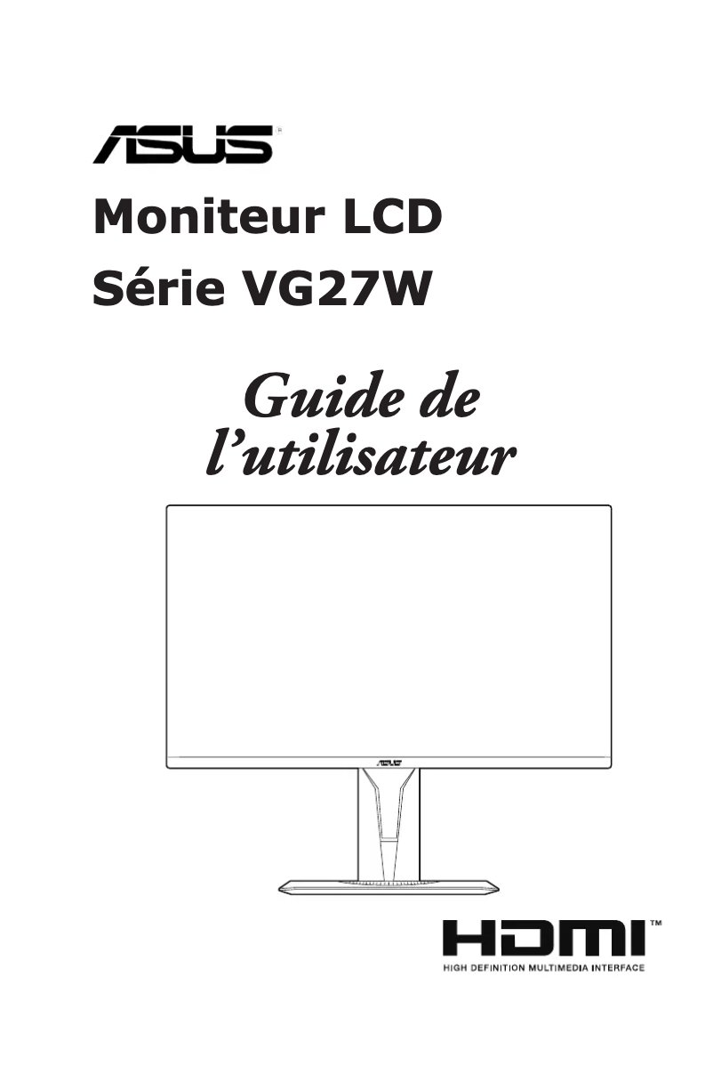Page 1 de la notice Manuel utilisateur Asus TUF Gaming VG27WQ