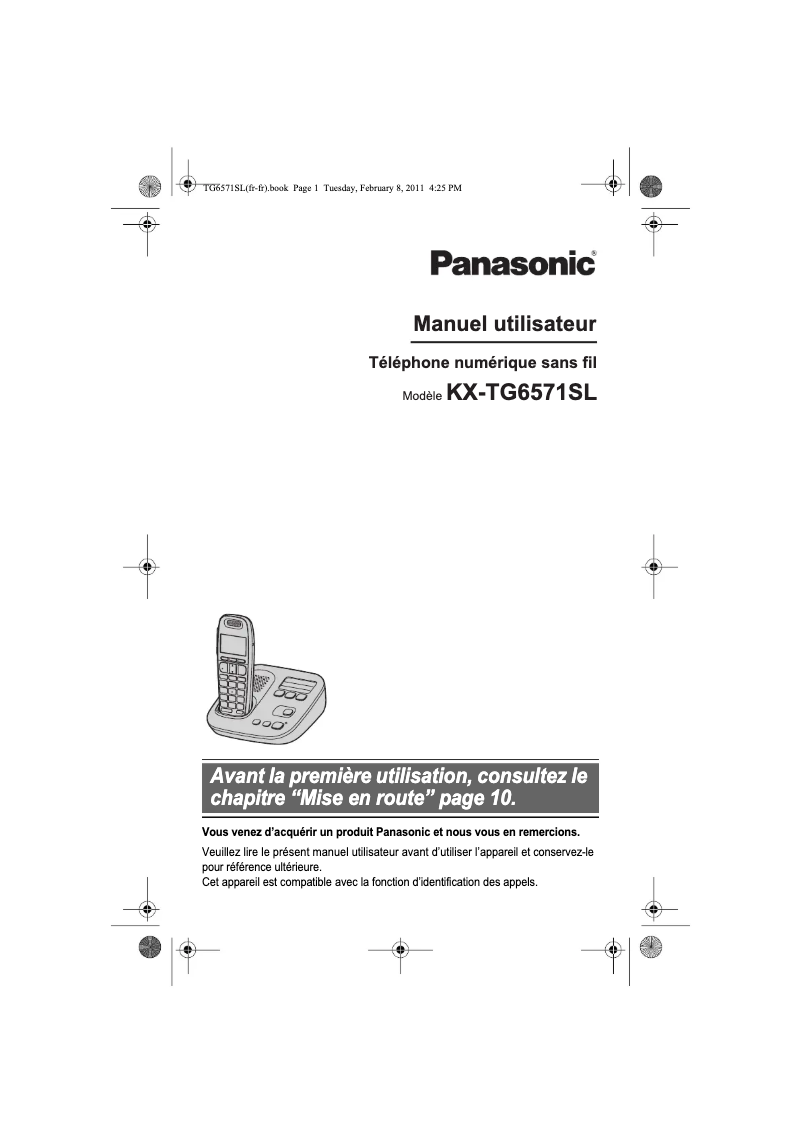Page 1 de la notice Manuel utilisateur Panasonic KX-TG6571SL