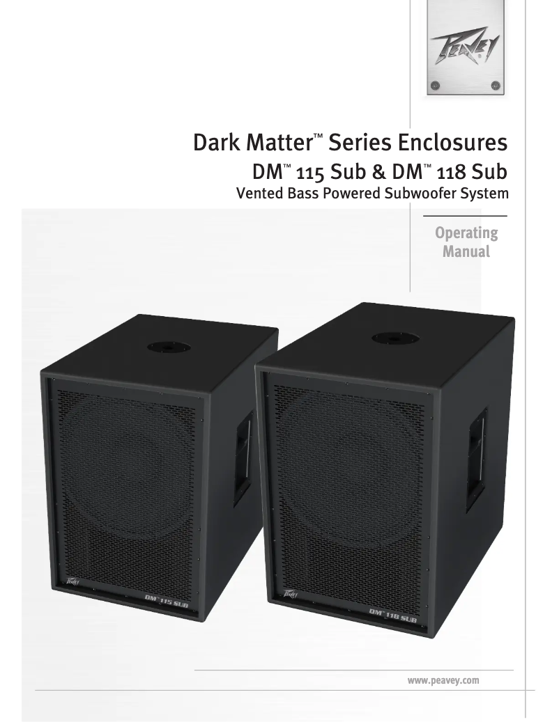 Page 1 de la notice Manuel utilisateur Peavey DM 118