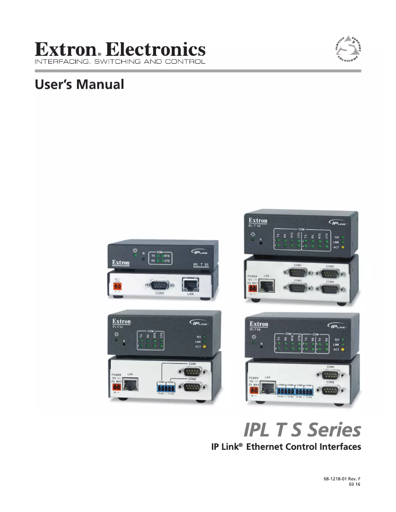 Page 1 de la notice Manuel utilisateur Extron IPL T S1
