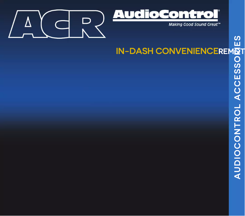 Page 1 de la notice Manuel utilisateur AudioControl ACR-1