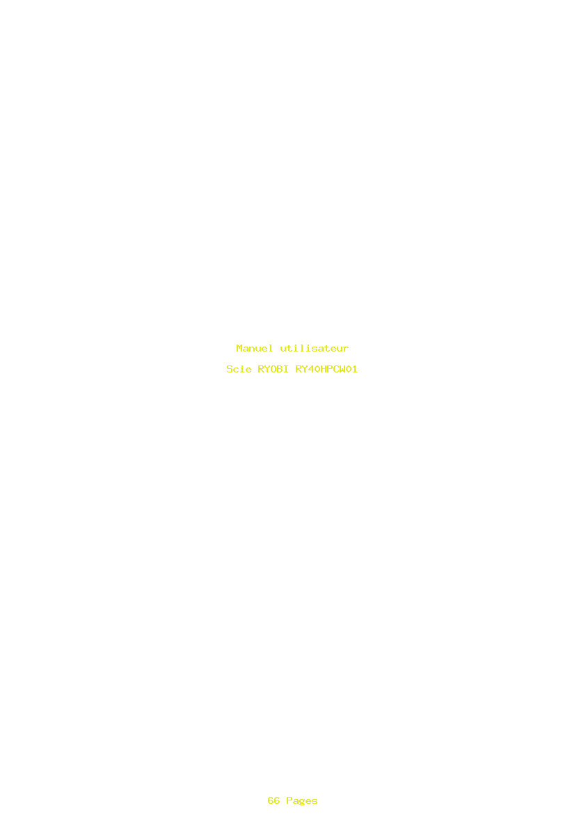 Page 1 de la notice Manuel utilisateur RYOBI RY40HPCW01