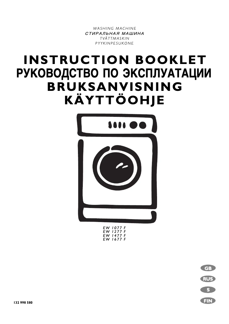 Página 1 del manual Manual de usuario Electrolux EW1677F