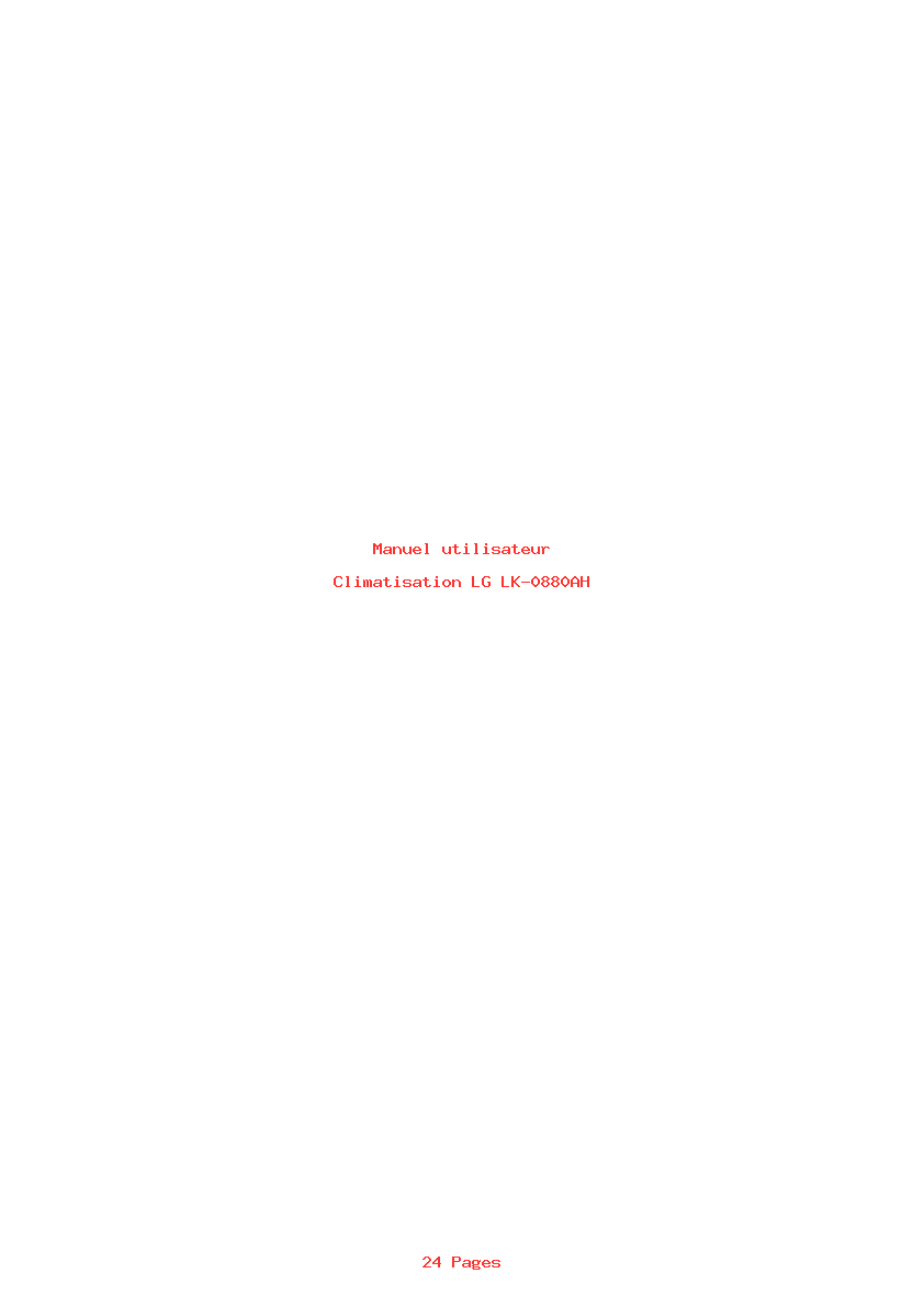 Page 1 de la notice Manuel utilisateur LG LK-0880AH