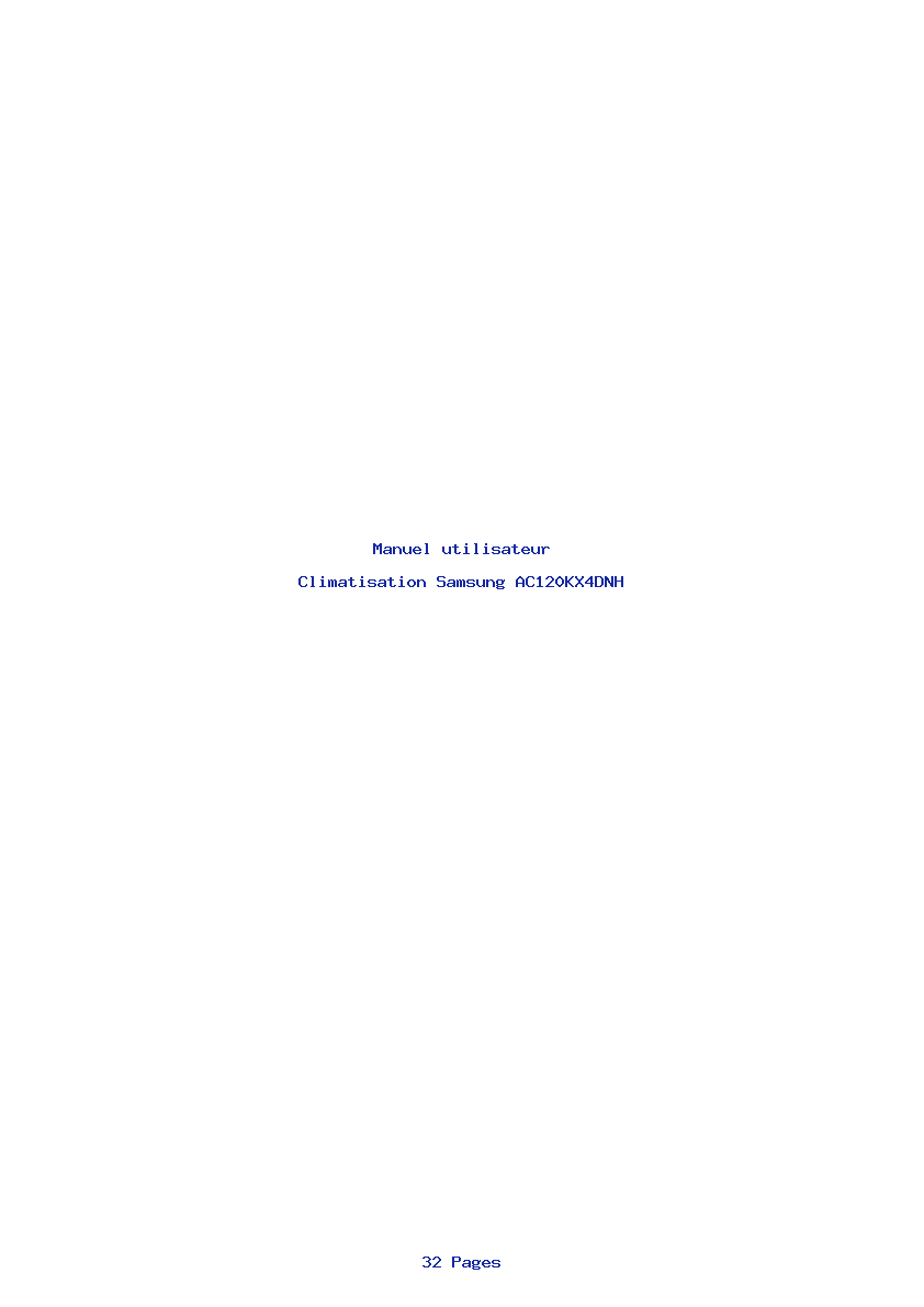Page 1 de la notice Manuel utilisateur Samsung AC120KX4DNH