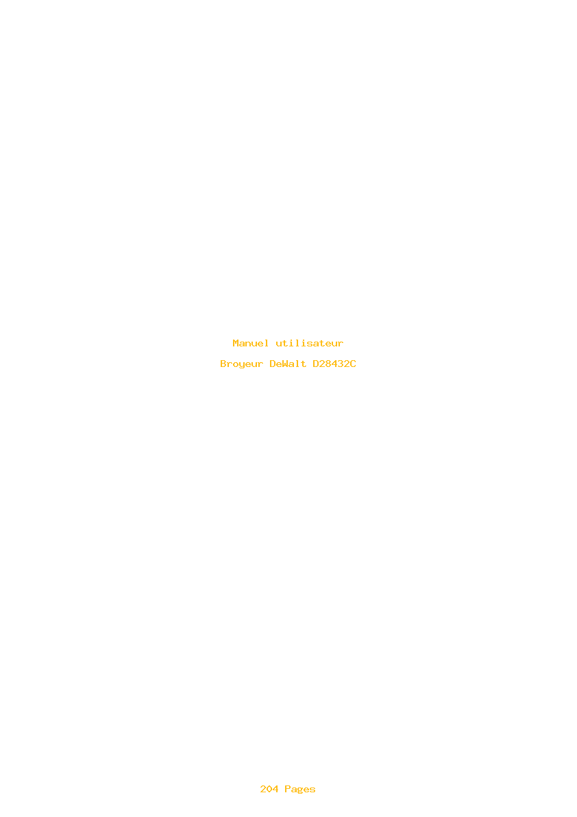 Page 1 de la notice Manuel utilisateur DeWalt D28432C