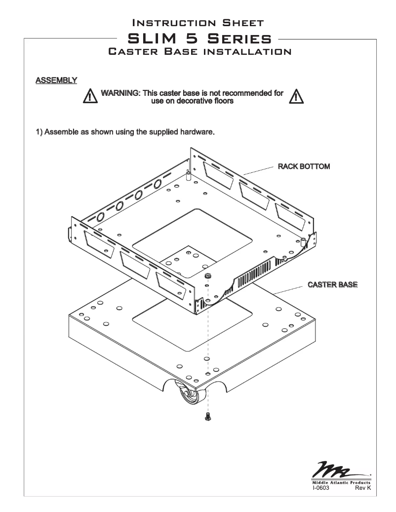 Page 1 de la notice Manuel utilisateur Middle Atlantic CBS-5