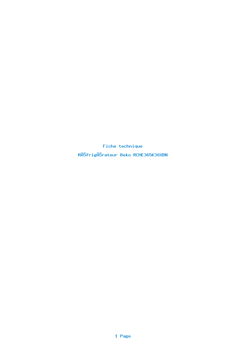 Image de la première page du manuel de l'appareil RCHE365K30XBN