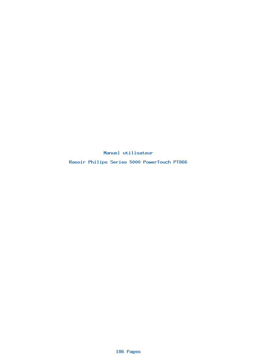 Page 1 de la notice Manuel utilisateur Philips Series 5000 PowerTouch PT866
