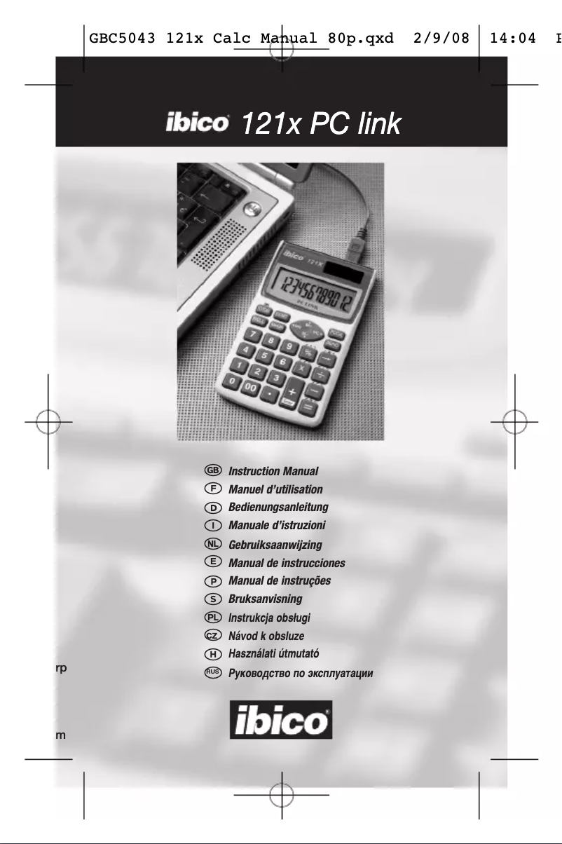 Page 1 de la notice Manuel utilisateur Ibico 121x