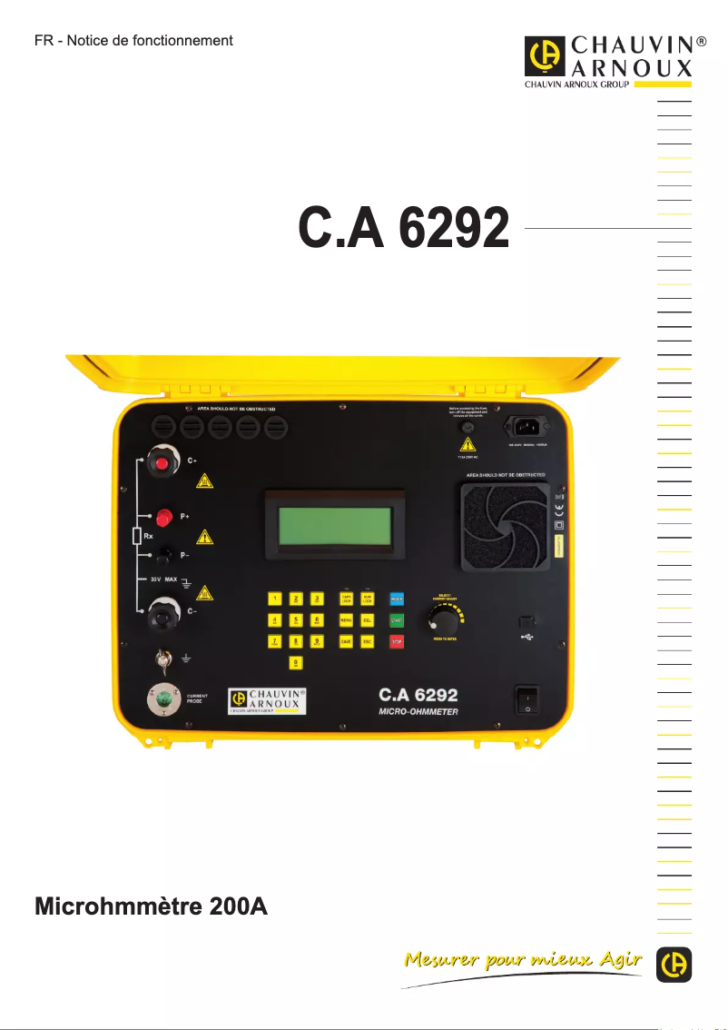 Page 1 of the manual User Manual Chauvin Arnoux C.A 6292