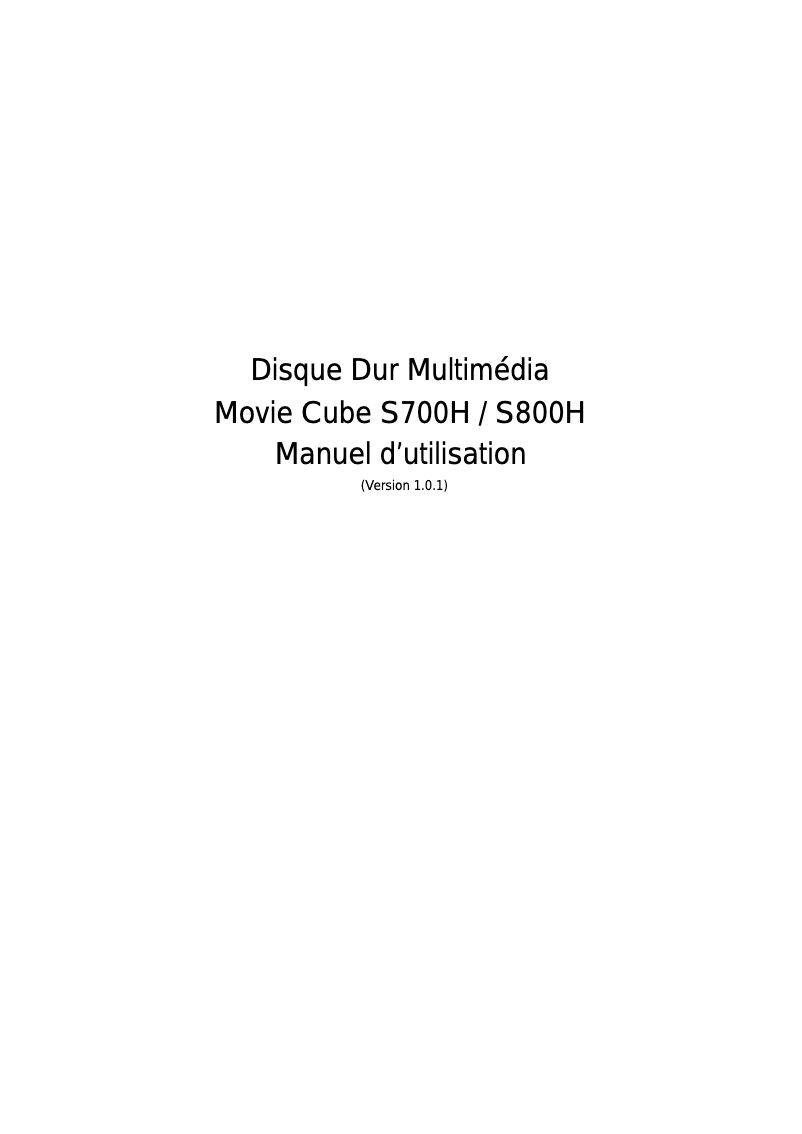 Page 1 de la notice Manuel utilisateur Emtec Movie Cube S800H